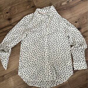 Boden 100% silk Polka Dot Button Down Shirt